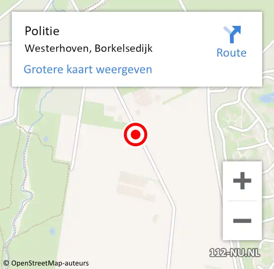 Locatie op kaart van de 112 melding: Politie Westerhoven, Borkelsedijk op 4 september 2018 15:16