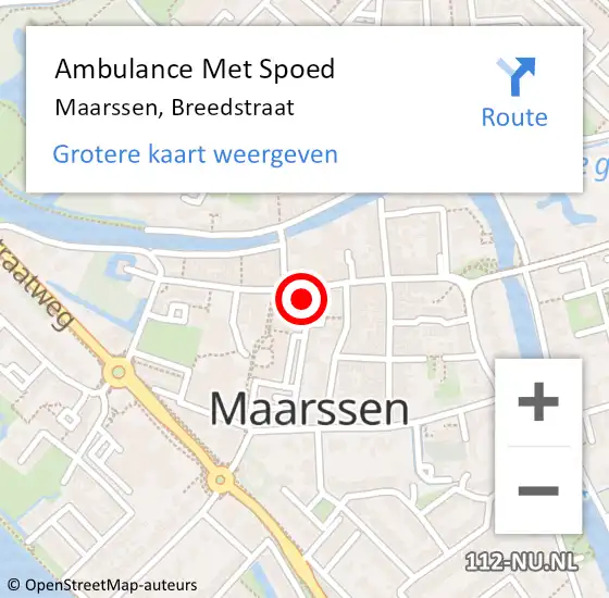 Locatie op kaart van de 112 melding: Ambulance Met Spoed Naar Maarssen, Breedstraat op 4 september 2018 16:02