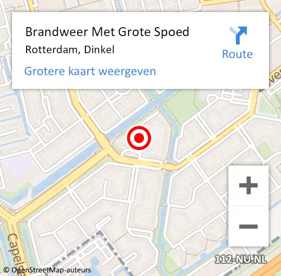 Locatie op kaart van de 112 melding: Brandweer Met Grote Spoed Naar Rotterdam, Dinkel op 4 september 2018 17:34