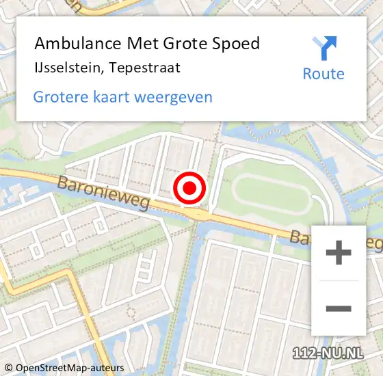 Locatie op kaart van de 112 melding: Ambulance Met Grote Spoed Naar IJsselstein, Tepestraat op 4 september 2018 19:25