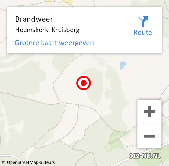 Locatie op kaart van de 112 melding: Brandweer Heemskerk, Kruisberg op 4 september 2018 19:37