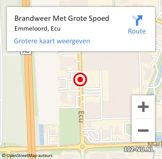 Locatie op kaart van de 112 melding: Brandweer Met Grote Spoed Naar Emmeloord, Ecu op 5 september 2018 00:51