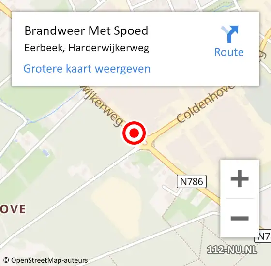 Locatie op kaart van de 112 melding: Brandweer Met Spoed Naar Eerbeek, Harderwijkerweg op 5 september 2018 03:03