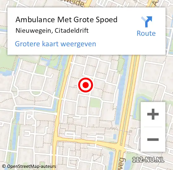 Locatie op kaart van de 112 melding: Ambulance Met Grote Spoed Naar Nieuwegein, Citadeldrift op 5 september 2018 05:41