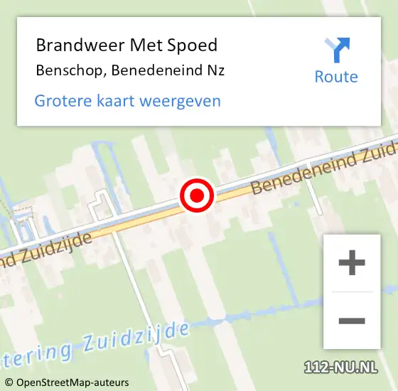 Locatie op kaart van de 112 melding: Brandweer Met Spoed Naar Benschop, Benedeneind Nz op 5 september 2018 06:48