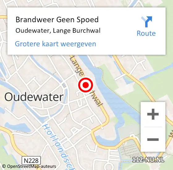 Locatie op kaart van de 112 melding: Brandweer Geen Spoed Naar Oudewater, Lange Burchwal op 5 september 2018 06:51