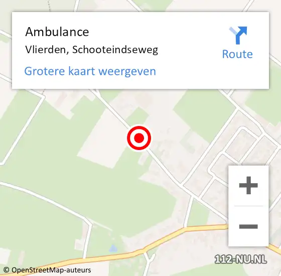 Locatie op kaart van de 112 melding: Ambulance Vlierden, Schooteindseweg op 5 september 2018 09:04