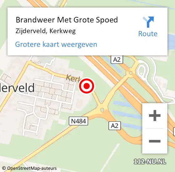 Locatie op kaart van de 112 melding: Brandweer Met Grote Spoed Naar Zijderveld, Kerkweg op 5 september 2018 10:01