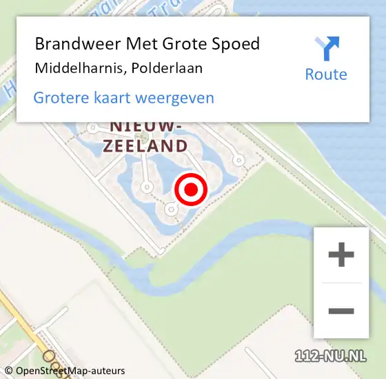 Locatie op kaart van de 112 melding: Brandweer Met Grote Spoed Naar Middelharnis, Polderlaan op 5 september 2018 13:13