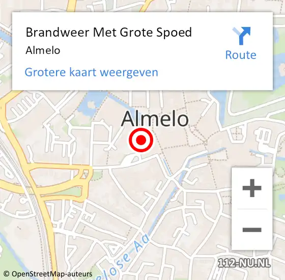 Locatie op kaart van de 112 melding: Brandweer Met Grote Spoed Naar Almelo, Twenthe-plein op 5 september 2018 14:22