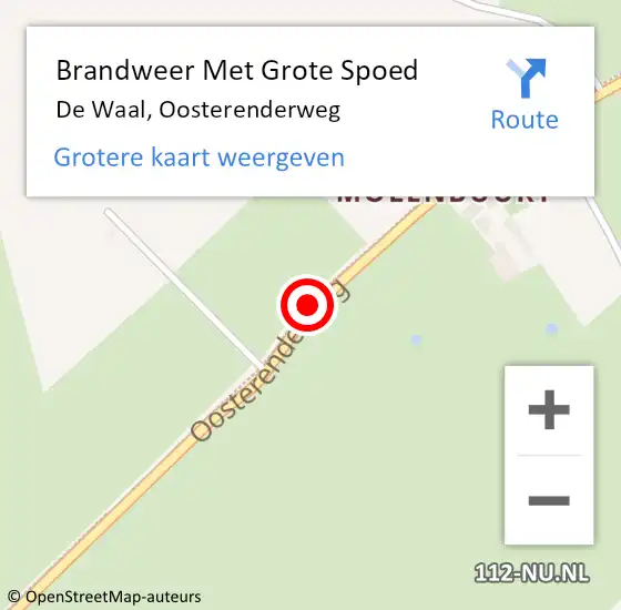 Locatie op kaart van de 112 melding: Brandweer Met Grote Spoed Naar De Waal, Oosterenderweg op 5 september 2018 14:30