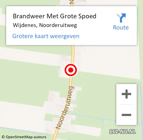 Locatie op kaart van de 112 melding: Brandweer Met Grote Spoed Naar Wijdenes, Noorderuitweg op 5 september 2018 15:54