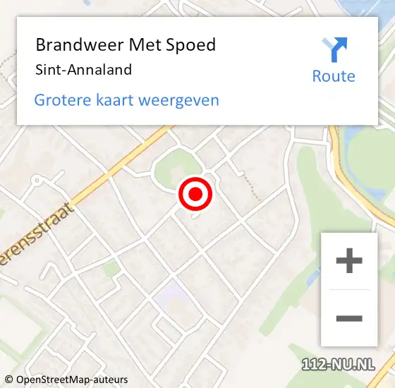 Locatie op kaart van de 112 melding: Brandweer Met Spoed Naar Sint-Annaland op 5 september 2018 16:09
