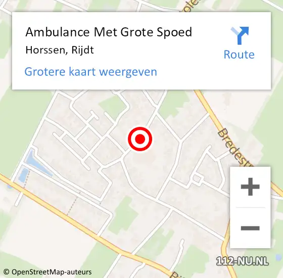 Locatie op kaart van de 112 melding: Ambulance Met Grote Spoed Naar Horssen, Rijdt op 5 september 2018 16:25