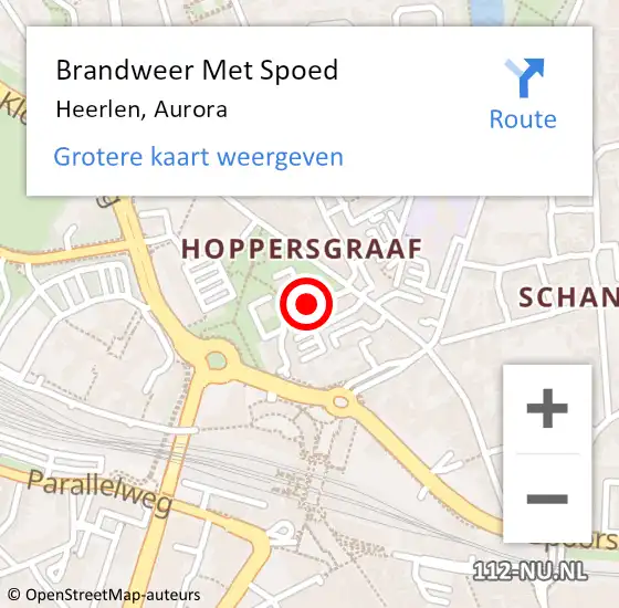 Locatie op kaart van de 112 melding: Brandweer Met Spoed Naar Heerlen, Aurora op 5 september 2018 17:22