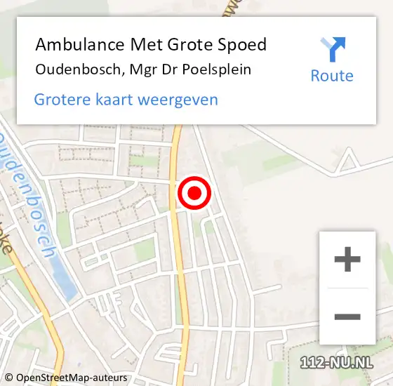 Locatie op kaart van de 112 melding: Ambulance Met Grote Spoed Naar Oudenbosch, Mgr Dr Poelsplein op 5 september 2018 17:28