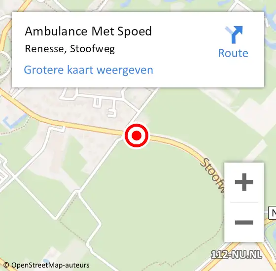 Locatie op kaart van de 112 melding: Ambulance Met Spoed Naar Renesse, Stoofweg op 5 september 2018 17:54