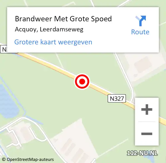 Locatie op kaart van de 112 melding: Brandweer Met Grote Spoed Naar Acquoy, Leerdamseweg op 5 september 2018 18:24
