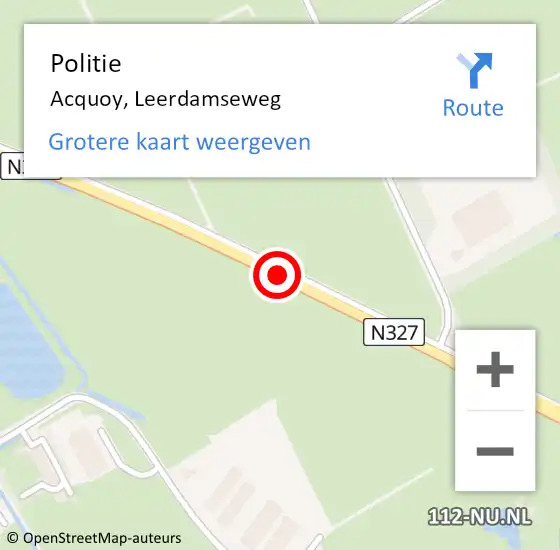 Locatie op kaart van de 112 melding: Politie Acquoy, Leerdamseweg op 5 september 2018 18:27
