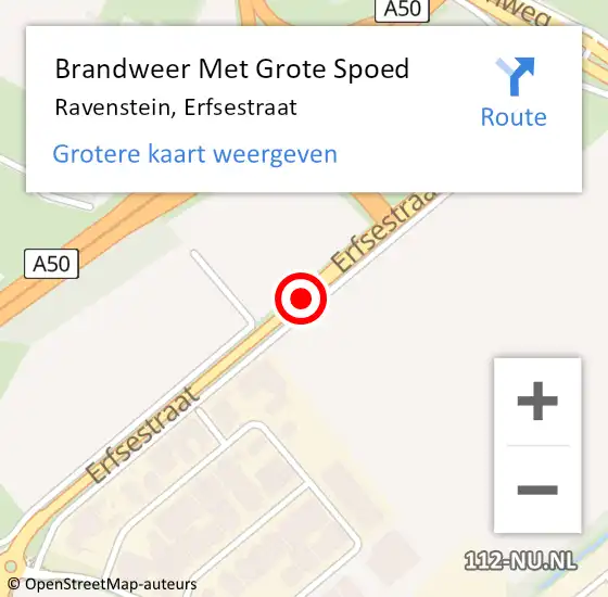 Locatie op kaart van de 112 melding: Brandweer Met Grote Spoed Naar Ravenstein, Erfsestraat op 5 september 2018 20:35