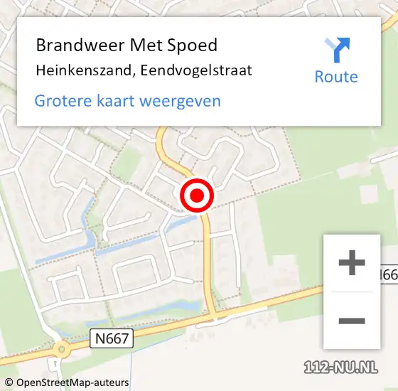 Locatie op kaart van de 112 melding: Brandweer Met Spoed Naar Heinkenszand, Eendvogelstraat op 8 maart 2014 08:27