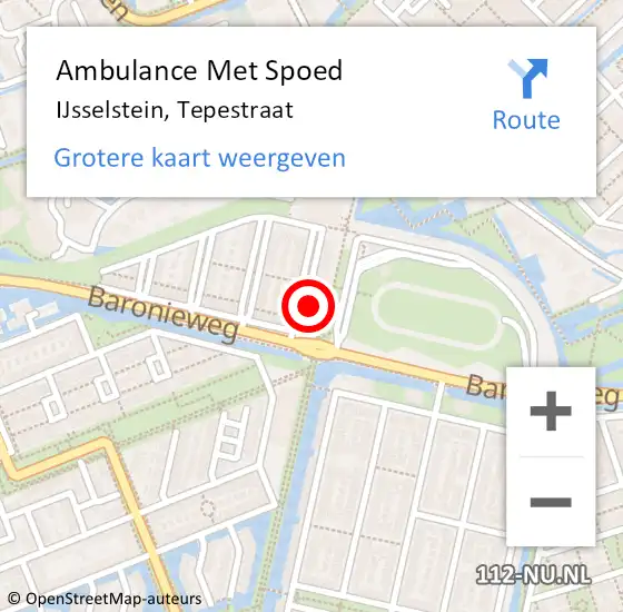 Locatie op kaart van de 112 melding: Ambulance Met Spoed Naar IJsselstein, Tepestraat op 5 september 2018 22:17