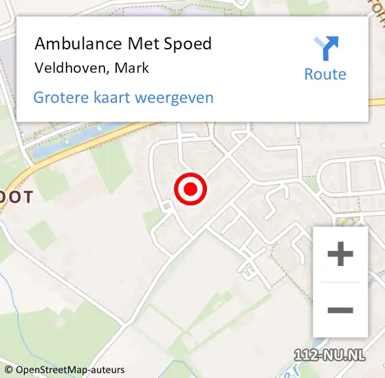 Locatie op kaart van de 112 melding: Ambulance Met Spoed Naar Veldhoven, Mark op 5 september 2018 23:22