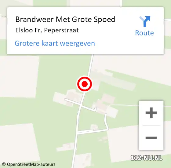 Locatie op kaart van de 112 melding: Brandweer Met Grote Spoed Naar Elsloo Fr, Peperstraat op 6 september 2018 07:39