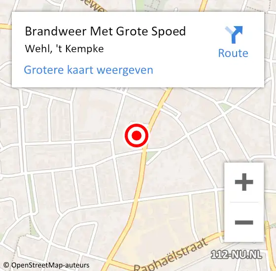 Locatie op kaart van de 112 melding: Brandweer Met Grote Spoed Naar Wehl, 't Kempke op 8 maart 2014 09:10