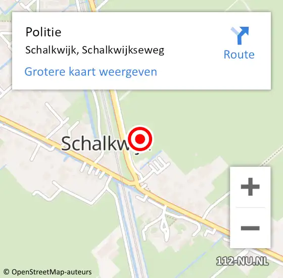 Locatie op kaart van de 112 melding: Politie Schalkwijk, Schalkwijkseweg op 6 september 2018 07:50