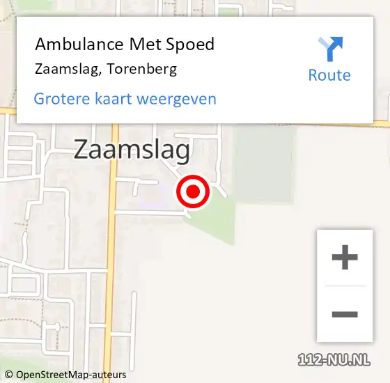 Locatie op kaart van de 112 melding: Ambulance Met Spoed Naar Zaamslag, Torenberg op 6 september 2018 07:51