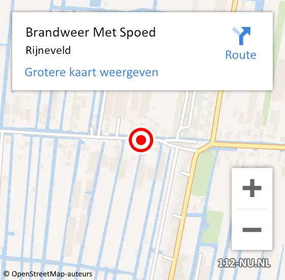 Locatie op kaart van de 112 melding: Brandweer Met Spoed Naar Rijneveld op 6 september 2018 09:50