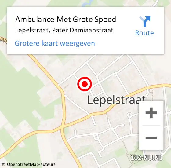 Locatie op kaart van de 112 melding: Ambulance Met Grote Spoed Naar Lepelstraat, Pater Damiaanstraat op 8 maart 2014 09:45