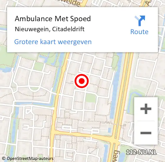 Locatie op kaart van de 112 melding: Ambulance Met Spoed Naar Nieuwegein, Citadeldrift op 6 september 2018 11:18