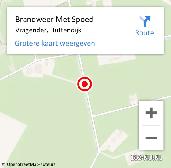 Locatie op kaart van de 112 melding: Brandweer Met Spoed Naar Vragender, Huttendijk op 6 september 2018 12:03