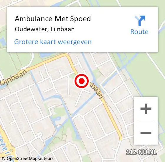 Locatie op kaart van de 112 melding: Ambulance Met Spoed Naar Oudewater, Lijnbaan op 6 september 2018 13:49