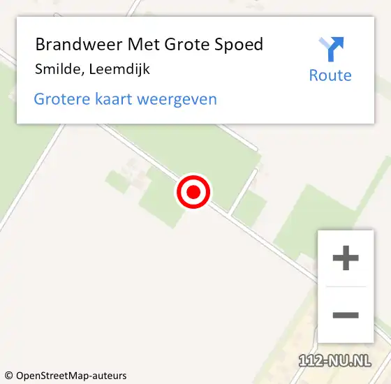 Locatie op kaart van de 112 melding: Brandweer Met Grote Spoed Naar Smilde, Leemdijk op 6 september 2018 14:29