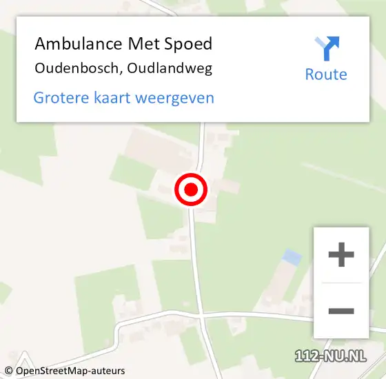 Locatie op kaart van de 112 melding: Ambulance Met Spoed Naar Oudenbosch, Oudlandweg op 6 september 2018 15:53