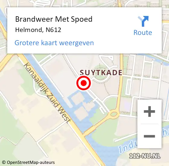 Locatie op kaart van de 112 melding: Brandweer Met Spoed Naar Helmond, N612 op 6 september 2018 16:50