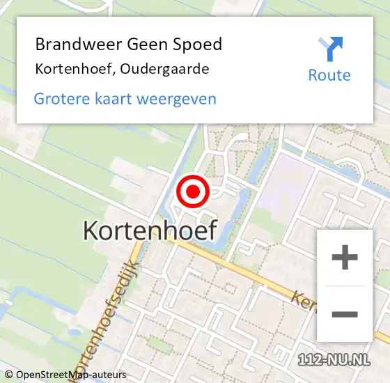 Locatie op kaart van de 112 melding: Brandweer Geen Spoed Naar Kortenhoef, Oudergaarde op 8 maart 2014 10:40