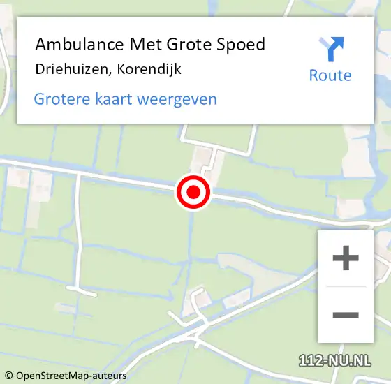 Locatie op kaart van de 112 melding: Ambulance Met Grote Spoed Naar Driehuizen, Korendijk op 6 september 2018 19:50