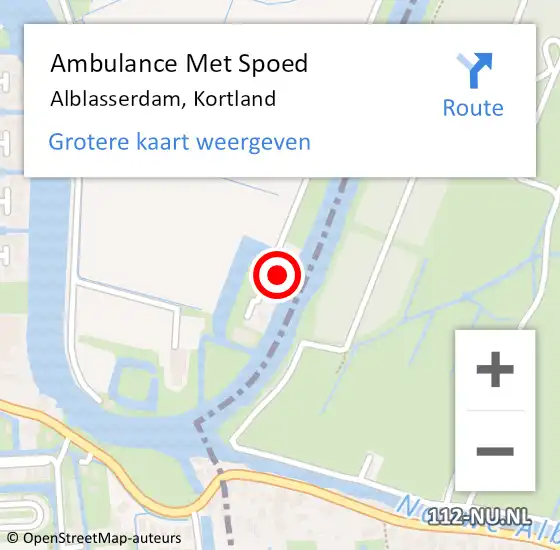 Locatie op kaart van de 112 melding: Ambulance Met Spoed Naar Alblasserdam, Kortland op 6 september 2018 20:15