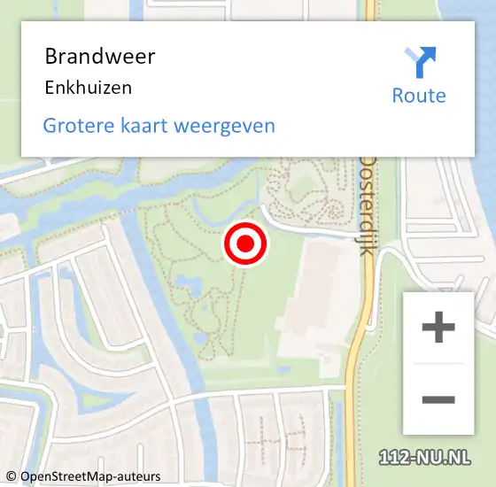 Locatie op kaart van de 112 melding: Brandweer Enkhuizen op 6 september 2018 20:52