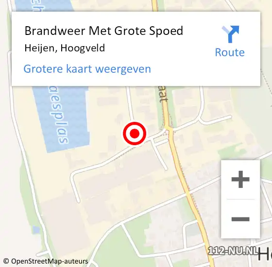 Locatie op kaart van de 112 melding: Brandweer Met Grote Spoed Naar Heijen, Hoogveld op 6 september 2018 21:47