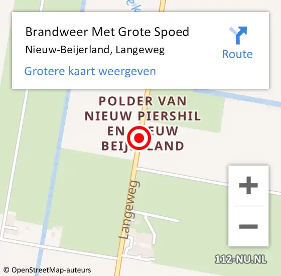 Locatie op kaart van de 112 melding: Brandweer Met Grote Spoed Naar Nieuw-Beijerland, Langeweg op 6 september 2018 22:55