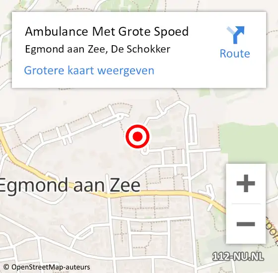 Locatie op kaart van de 112 melding: Ambulance Met Grote Spoed Naar Egmond aan Zee, De Schokker op 8 maart 2014 11:04