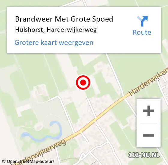 Locatie op kaart van de 112 melding: Brandweer Met Grote Spoed Naar Hulshorst, Harderwijkerweg op 8 maart 2014 11:05