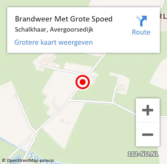 Locatie op kaart van de 112 melding: Brandweer Met Grote Spoed Naar Schalkhaar, Avergoorsedijk op 7 september 2018 06:12