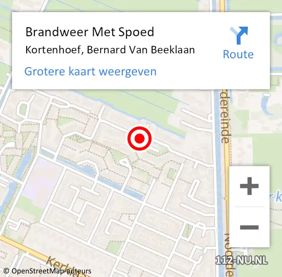 Locatie op kaart van de 112 melding: Brandweer Met Spoed Naar Kortenhoef, Bernard Van Beeklaan op 7 september 2018 06:16