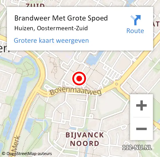 Locatie op kaart van de 112 melding: Brandweer Met Grote Spoed Naar Huizen, Oostermeent-Zuid op 7 september 2018 08:34